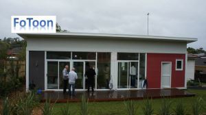 Bungalow moderno tipo casa contenedor
